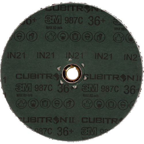 Disque en fibre 987C Cubitron II, C&eacute;ramique, 36+, 4-1/2" Dia Rock Safety Industrial Ltd