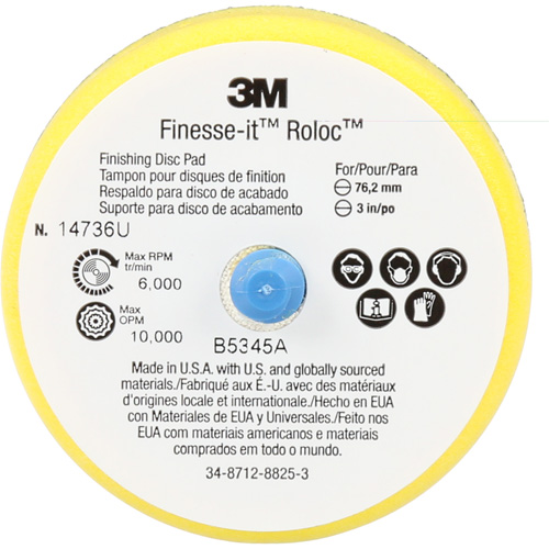 Tampon de finition pour disque Finesse-It Roloc, 3" dia. Rock Safety Industrial Ltd