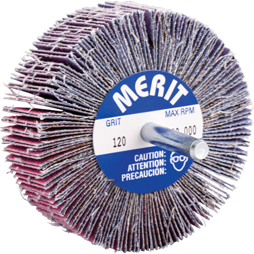 Shank Mounted Mini Flap Wheel, Ceramic Alumina, 120 Grit, 3" x 1" x 1/4" Rock Safety Industrial Ltd
