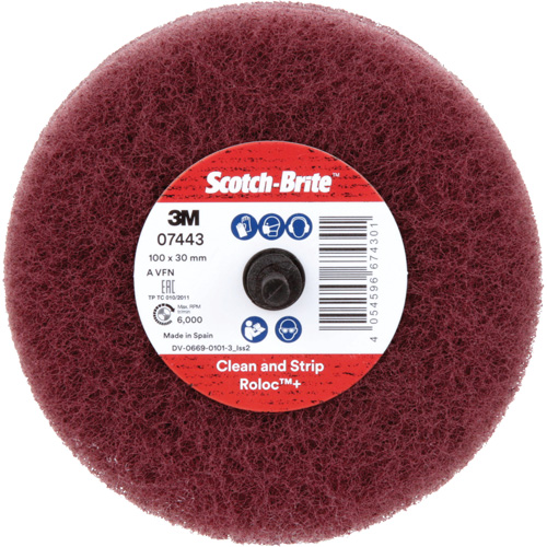 Scotch-Brite Roloc Plus General Purpose Scuffing Wheel, 4" Dia. Rock Safety Industrial Ltd