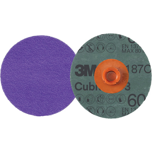 Disque en fibre Roloc Cubitron 3, 4" dia., Grain 60+, C&eacute;ramique Rock Safety Industrial Ltd