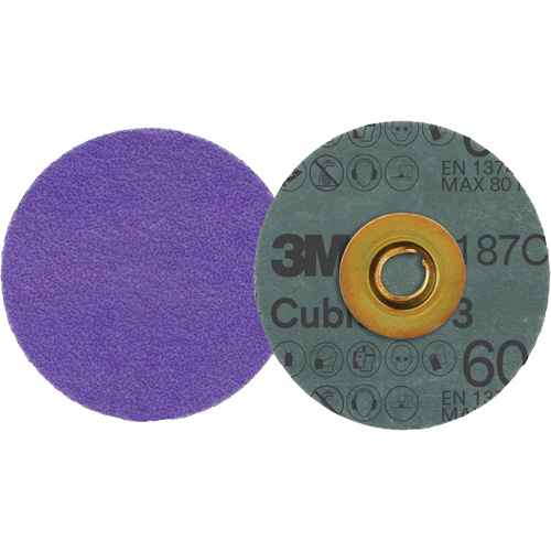 Disque en fibre Roloc Cubitron 3, 3" dia., Grain 60+, C&eacute;ramique Rock Safety Industrial Ltd
