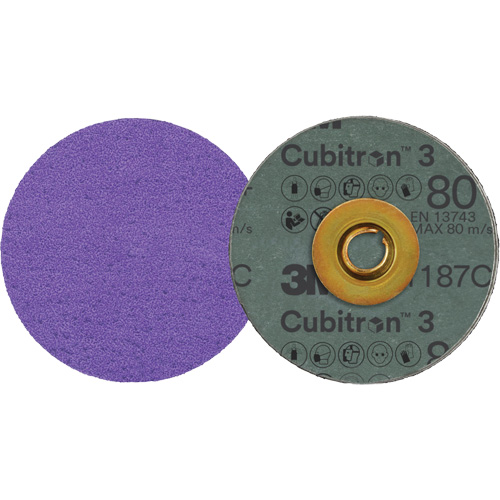 Disque en fibre Roloc Cubitron 3, 3" dia., Grain 80+, C&eacute;ramique Rock Safety Industrial Ltd