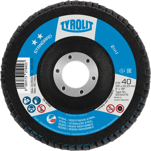 Disque &agrave; lamelles 2-en-1, 5" x Type 27A, Grain 60 Rock Safety Industrial Ltd