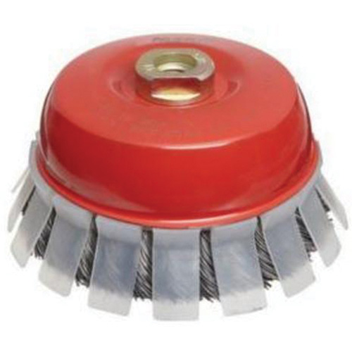 Knotted Wire Cup Brush with Protective Guard, 2-3/4" Dia. x 5/8"-11 Arbor Rock Safety Industrial Ltd