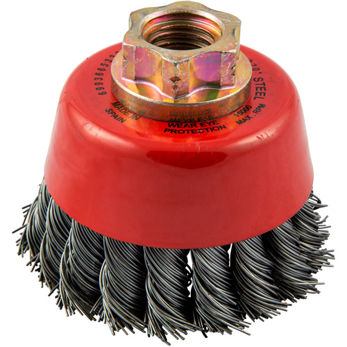Knotted Wire Cup Brush, 2-3/4" Dia. x 5/8"-11 Arbor Rock Safety Industrial Ltd