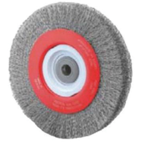 Crimped Bench Wheel, 8" Dia., 0.014" Fill, 1/2"-2 Arbor Rock Safety Industrial Ltd