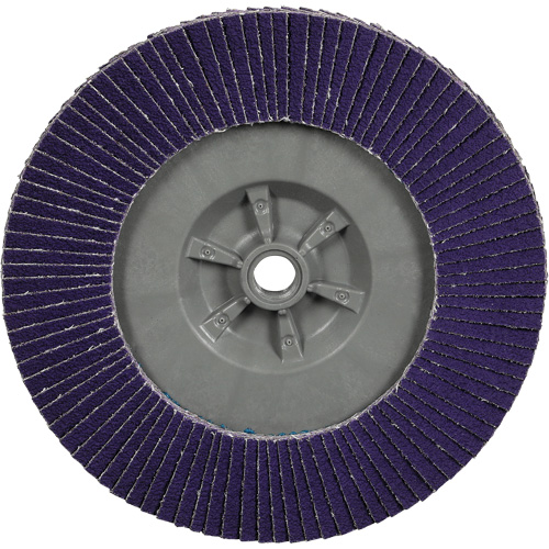 Disque &agrave; lamelles plate 1169F Cubitron 3 &agrave; changement rapide, 6" x 5/8"-11, Type T27, Grain 80+, C&eacute;ramique Rock Safety Industrial Ltd