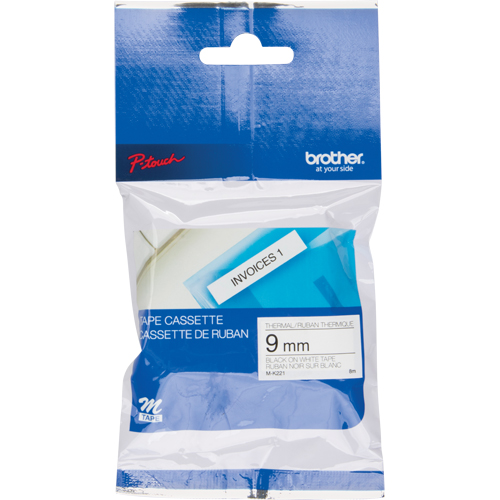 Ruban-&eacute;tiquette, 9 mm x 26-1/4', Noir sur blanc Rock Safety Industrial Ltd