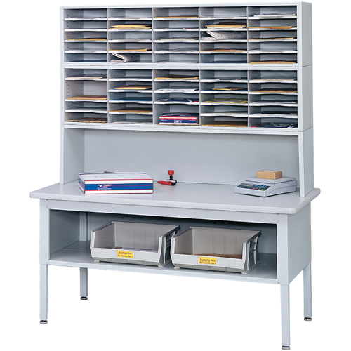 Mobilier E-Z Sort pour la salle du courrier- Tables de tri avec tablette-Dessus de table, 60" la x 28" p x 36" h, Stratifi&eacute; Rock Safety Industrial Ltd
