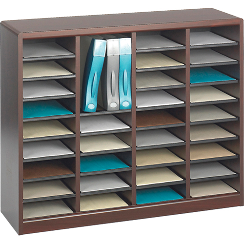 Casier &agrave; compartiments E-Z Stor pour documentation, Stationnaire, 36 fentes, Bois, 40" la x 3/4" p x 32-1/2" h Rock Safety Industrial Ltd