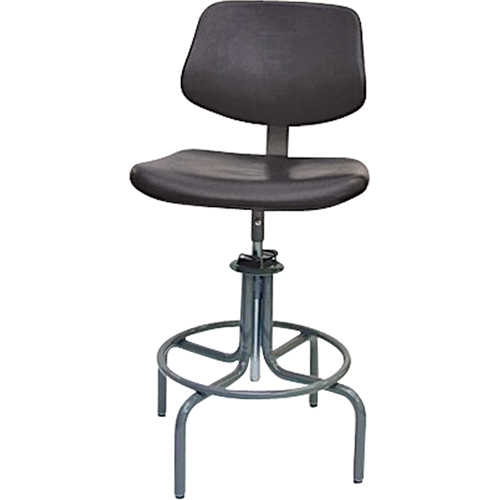Tabouret rectangulaire avec dos de s&eacute;rie 600, Mobile, Ajustable, 25" - 31", Polyur&eacute;thane Si&egrave;ge, Noir Rock Safety Industrial Ltd