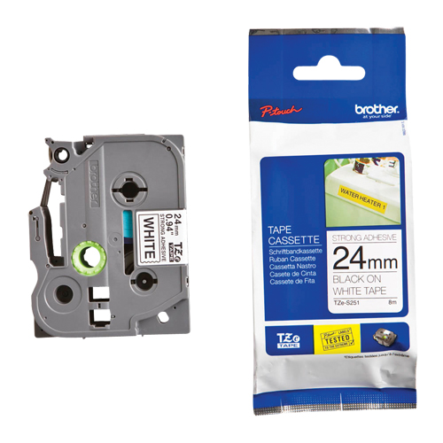 Ruban industriel lamin&eacute;, 24 mm x 13', Noir sur blanc Rock Safety Industrial Ltd