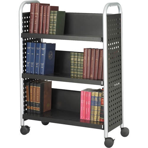Chariots pour livres Scoot, 200 lb Capacit&eacute;, Noir, 14-1/4" p x 33" la x 44-1/4" h, Acier Rock Safety Industrial Ltd