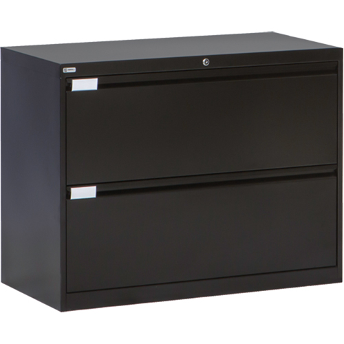 Lateral Filing Cabinet, Steel, 2 Drawers, 36" W x 18" D x 27-7/8" H, Black Rock Safety Industrial Ltd
