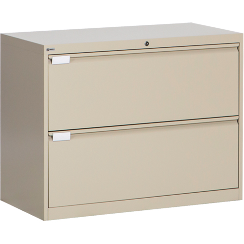 Classeur lat&eacute;ral, Acier, 2 tiroirs, 36" la x 18" p x 27-7/8" h, Beige Rock Safety Industrial Ltd