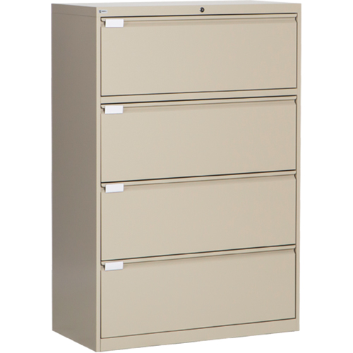 Classeur lat&eacute;ral, Acier, 4 tiroirs, 36" la x 18" p x 53-3/8" h, Beige Rock Safety Industrial Ltd