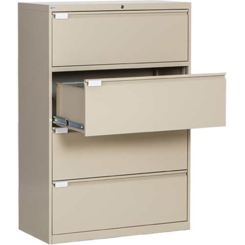 Classeur lat&eacute;ral, Acier, 4 tiroirs, 36" la x 18" p x 53-3/8" h, Beige Rock Safety Industrial Ltd