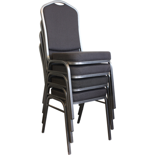 Stacking Chairs, Fabric, 37" High, 275 lbs. Capacity, Black Rock Safety Industrial Ltd