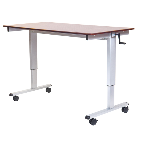 Postes de travail ajustables pour travail assis et debout , , 48-1/2" h x 48" la x 32-1/2" p, Noyer Rock Safety Industrial Ltd