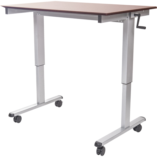 Postes de travail ajustables pour travail assis et debout , , 48-1/2" h x 59" la x 29-1/2" p, Noyer Rock Safety Industrial Ltd