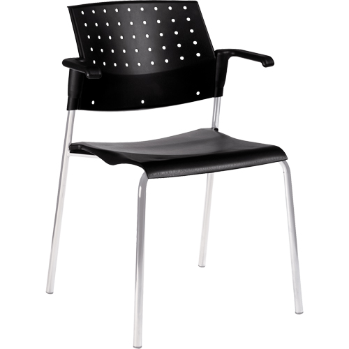 Chaises empilables, Plastique, Hauteur 33", Capacit&eacute; 300 lb, Noir Rock Safety Industrial Ltd
