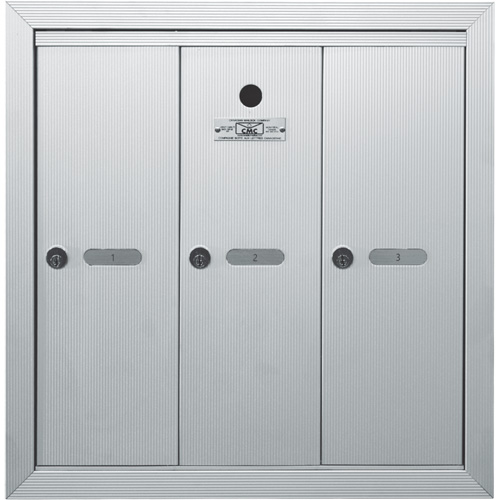 Boîtes aux lettres plateforme unique, Fixation Mural, 16" x 5-1/2", 3 portes, Aluminium Rock Safety Industrial Ltd