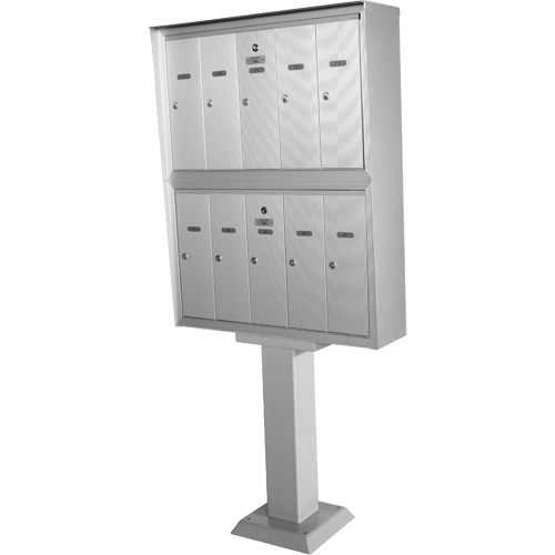 Boîtes aux lettres &agrave; plateforme double, Fixation Socle, 16" x 5-1/2", 16 portes, Aluminium Rock Safety Industrial Ltd