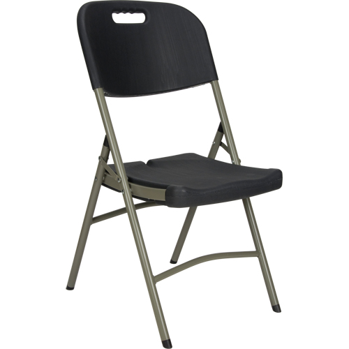 Chaise pliante, Poly&eacute;thyl&egrave;ne, Noir, Capacit&eacute; 350 lb Rock Safety Industrial Ltd