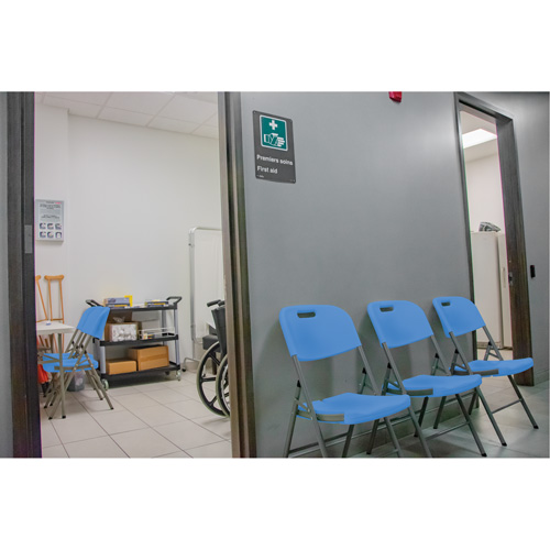 Chaise pliante, Poly&eacute;thyl&egrave;ne, Bleu, Capacit&eacute; 350 lb Rock Safety Industrial Ltd