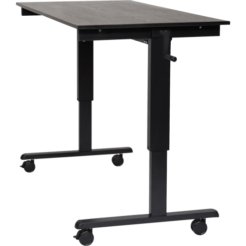 Bureau ajustable pour travail assis et debout, , 48-1/2" h x 59" la x 29-1/2" p, Noir Rock Safety Industrial Ltd