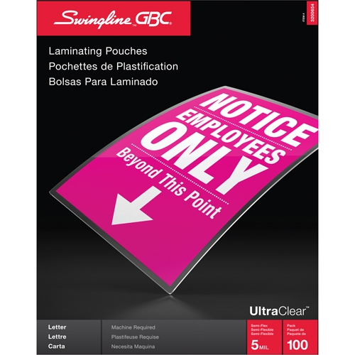 Pochettes lamin&eacute;es pour lettres Swingline UltraClear Rock Safety Industrial Ltd