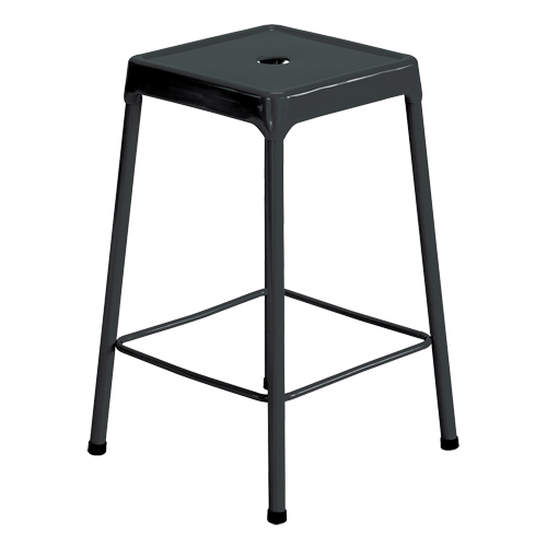 Counter Stool, Stationary, Fixed, 25", Steel Seat, Black Rock Safety Industrial Ltd