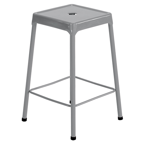 Counter Stool, Stationary, Fixed, 25", Steel Seat, Grey Rock Safety Industrial Ltd