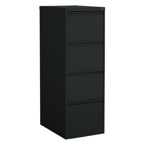 Vertical Filing Cabinet, Steel, 4 Drawers, 18-1/7" W x 25" D x 52" H, Black Rock Safety Industrial Ltd