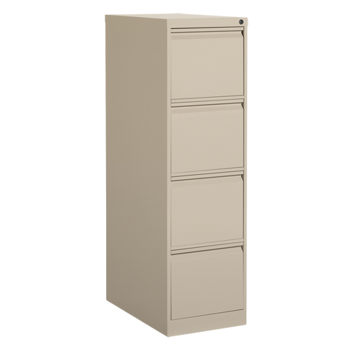 Vertical Filing Cabinet, Steel, 4 Drawers, 15-1/7" W x 25" D x 52" H, Beige Rock Safety Industrial Ltd