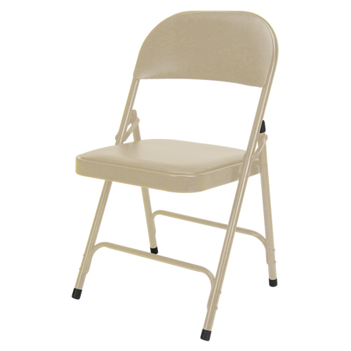 Vinyl Padded Folding Chair, Steel, Beige, 300 lbs. Weight Capacity Rock Safety Industrial Ltd