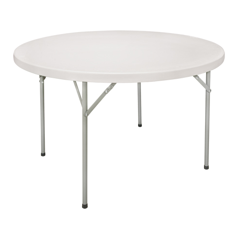 Folding Table, Round, 48" L x 48" W, Polyethylene, White Rock Safety Industrial Ltd
