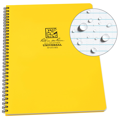 Carnet de notes de poche &agrave; spirale lat&eacute;rale, Couverture souple, Jaune, 84 Pages, 8-1/2" , 11"  Rock Safety Industrial Ltd