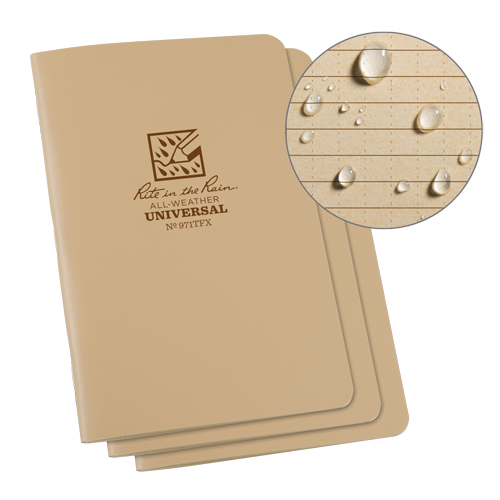 Notebook, Soft Cover, Tan, 48 Pages, 4-5/8" W x 7" L Rock Safety Industrial Ltd