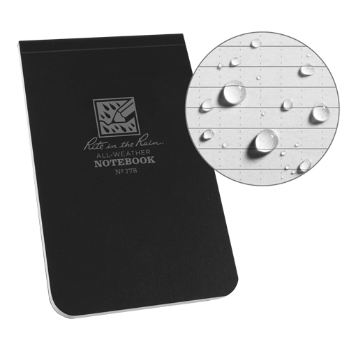 Livre m&eacute;mo &agrave; reliure sur le dessus, Couverture souple, Noir, 100 Pages, 5-1/4" , 5"  Rock Safety Industrial Ltd