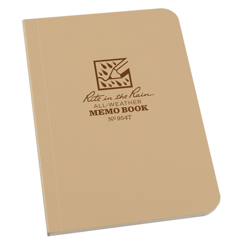 Memo Book, Soft Cover, Tan, 112 Pages, 3-1/2" W x 5" L Rock Safety Industrial Ltd