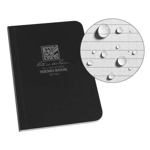 Memo Book, Soft Cover, Black, 112 Pages, 3-1/2" W x 5" L Rock Safety Industrial Ltd
