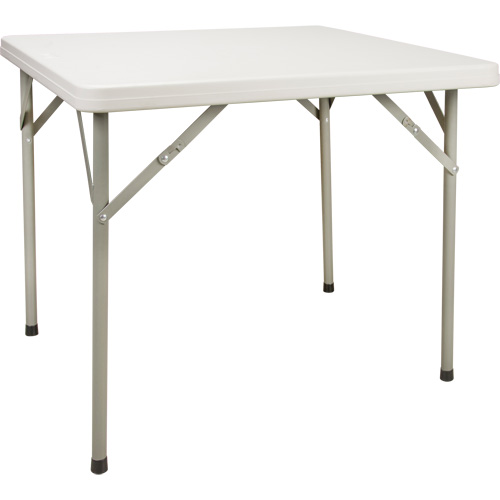 Table pliante, Carr&eacute;e, 34" l x 34" la, Poly&eacute;thyl&egrave;ne, Blanc Rock Safety Industrial Ltd