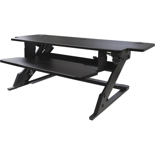 Poste de travail assis-debout Goya, Mod&egrave;le de bureau, 20" h x 42" la x 16" p, Noir Rock Safety Industrial Ltd