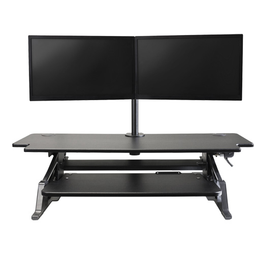 Poste de travail assis-debout Goya, Mod&egrave;le de bureau, 20" h x 42" la x 16" p, Noir Rock Safety Industrial Ltd