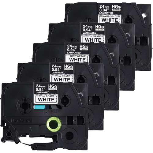 Ruban lamin&eacute;, 24 mm x 8 m, Noir sur blanc Rock Safety Industrial Ltd