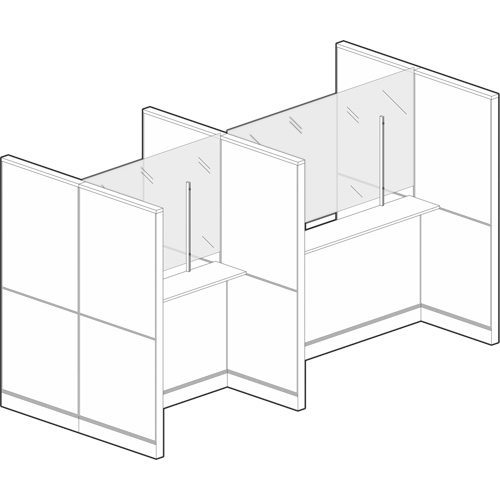 Clamp Mount Sneeze Guard, 48" W x 36" H Rock Safety Industrial Ltd
