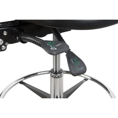 Tabouret robuste et ergonomique, Stationnaire, Ajustable, 39” - 48”, Polyur&eacute;thane Si&egrave;ge, Noir Rock Safety Industrial Ltd