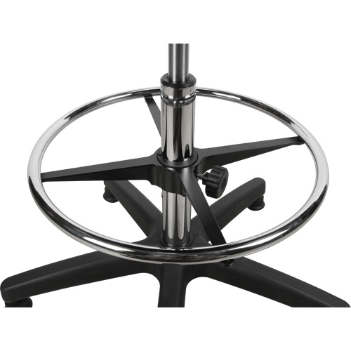 Tabouret robuste et ergonomique, Stationnaire, Ajustable, 39” - 48”, Polyur&eacute;thane Si&egrave;ge, Noir Rock Safety Industrial Ltd